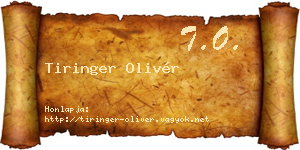 Tiringer Olivér névjegykártya