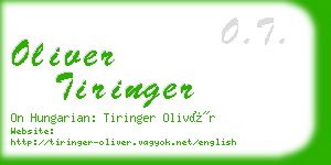 oliver tiringer business card
